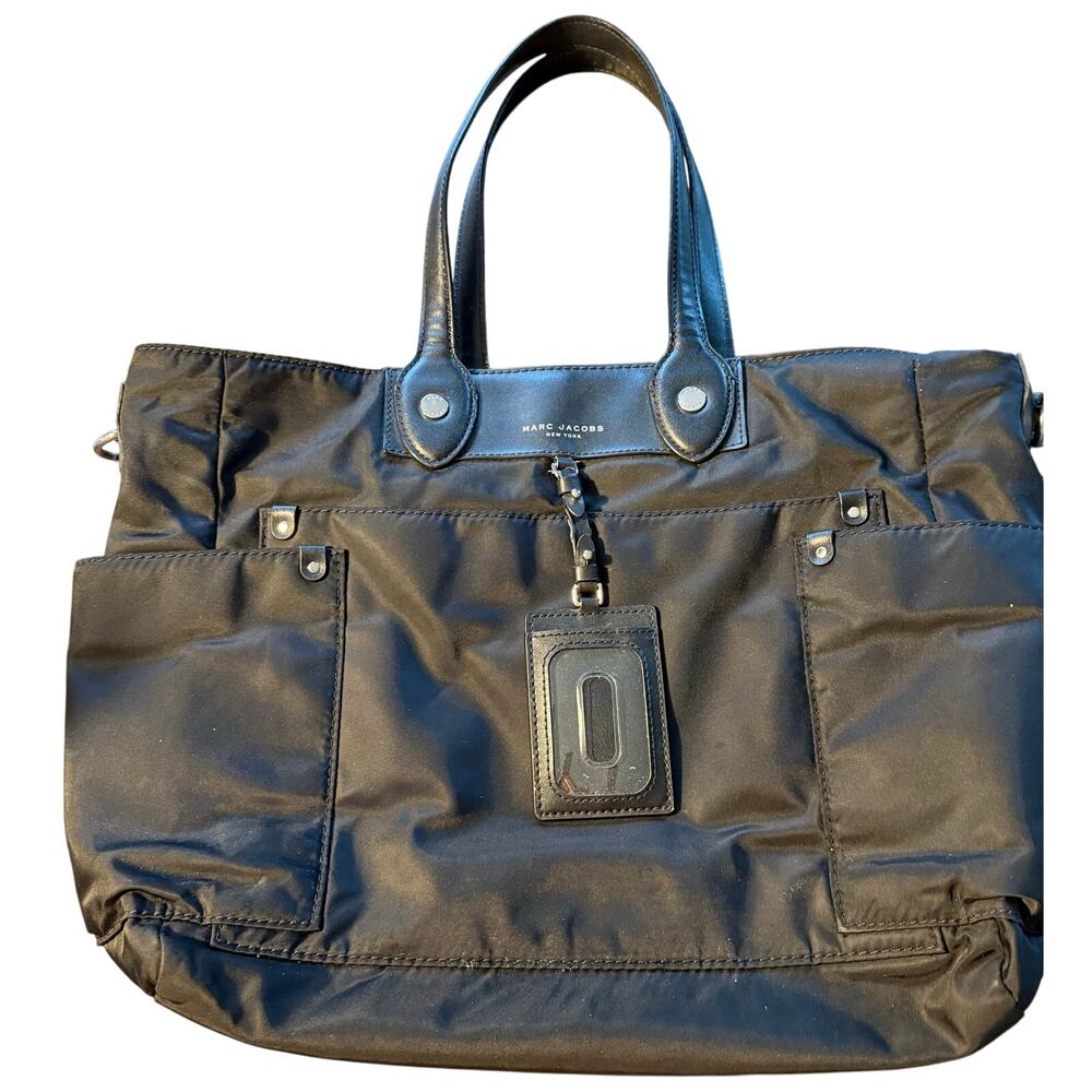 Marc Jacobs Canvas laptop bag with leather trim